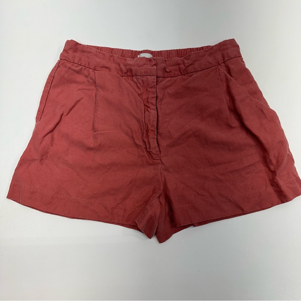 Aritzia Wilfred Women’s Coral Linen Tencel Blend Shorts Size 12